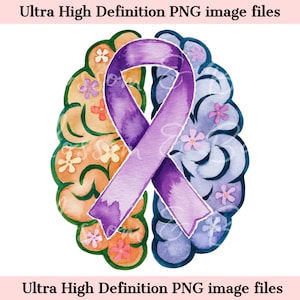 Digital Alzheimer&#39;s Awareness Ribbon PNG Memory Loss PNG - Download for Purple Dementia Awareness Memorial Sublimation - Commercial Use