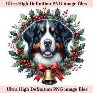 Digitale Weihnachten Berner Sennenhund PNG Urlaub Hund Kunst - Hund Weihnachten PNG Sofortiger Download Hundemama Ornament und Shirt Sublimation PNG