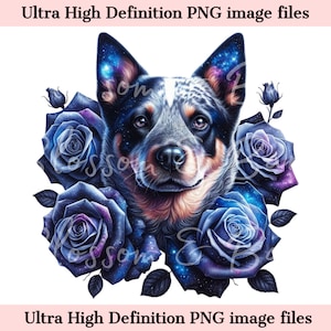 Perro de ganado australiano digital PNG Galaxy PNG - Lindo perro de tacón azul PNG Descarga instantánea para peluquero de perros y perro mamá camisa regalo de sublimación