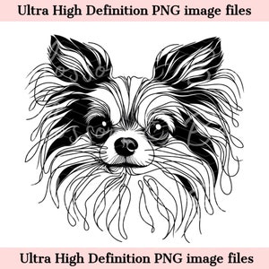 Dessin numérique au trait Chihuahua fichier PNG belle encre dessin au trait minimal art mural - PNG à téléchargement immédiat pour sublimation - artisanat de maman de chien