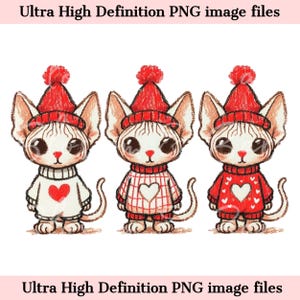 Digital Cute Christmas Sphynx Cat PNG Sphynx Cat Mom PNG - Naked Cat Art PNG - Download for Cute Sphynx Shirt Sublimation - Instant Download