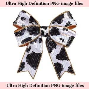 Girly Sequin Western Cow Bow PNG - Instant Download for Cottagecore Shirt PNG for sublimation - Trendy Western Design - for commercial use