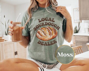 Comfort Colors® Lokaler Sauerteighändler Brot Bäcker T-Shirt, Rustikales Bauernhaus Backgeschenk für Sie, lustiges Sauerteig Bäcker T-Shirt für Bäcker