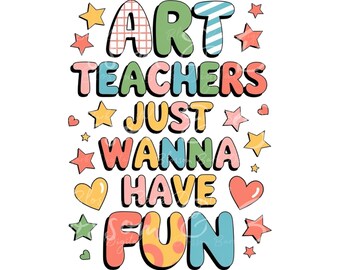 Digital - Art Teacher PNG - Instant Download - Fun Groovy Classroom PNG for Art Teacher Shirt Sublimation - Cute Back to School PNG Design