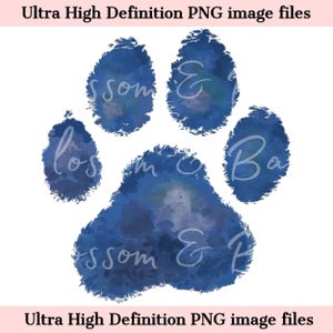 Huella digital azul PNG Perro simple PNG - Descarga de imágenes prediseñadas para diario, Logotipo digital de pata de perro para empresas - Seguro para uso comercial