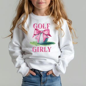 Girly Golf - Golf Girly Youth Unisex Golfer Clothing, Coquette Golf Tournament, Pink Golf Sweatshirt, Golfing Apparel, Gift for Golfing Kid