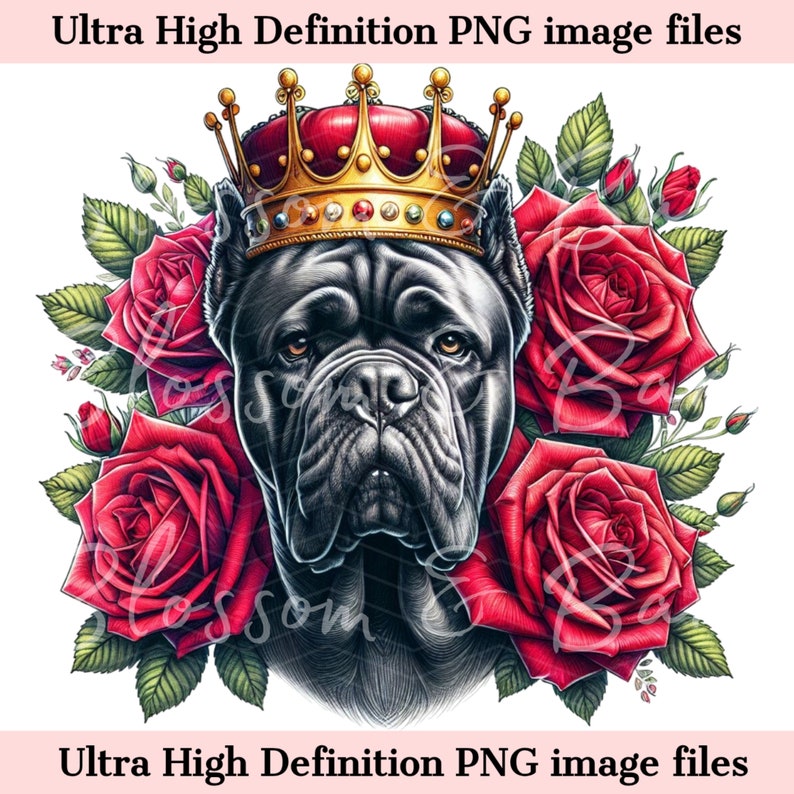 Digital Cane Corso Dog PNG King Crown PNG - Cute Cane Corso PNG Instant ...