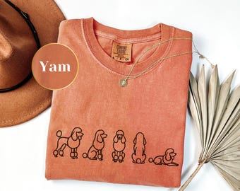 Standard Poodle Shirt - Comfort Colors® Line Art Dog Mom Tee - Minimalist Poodle Line Art Shirt - Gift for Poodle Lovers - Fall Dog Shirt
