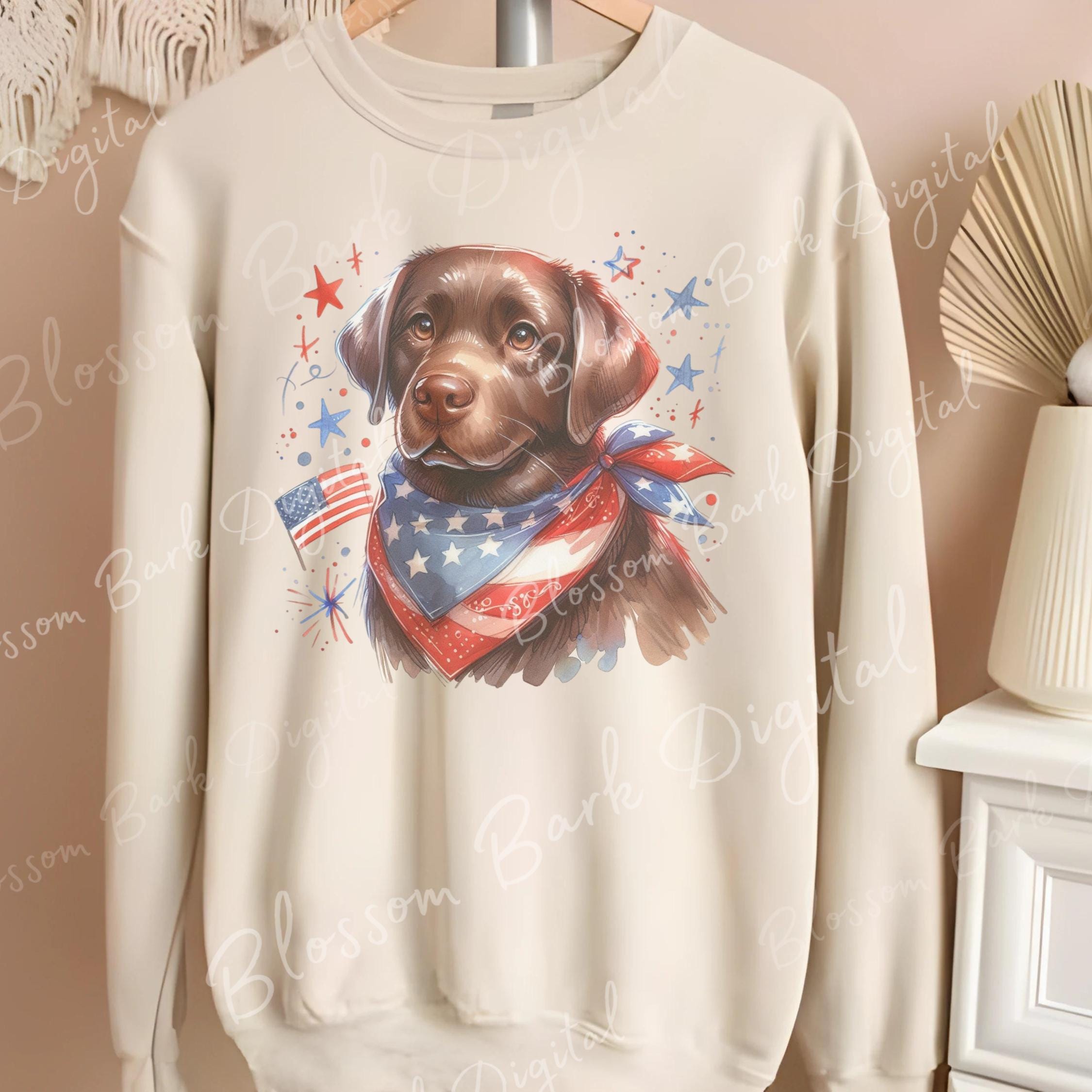 Digital Cute Chocolate Lab PNG Printable Dog Portrait PNG - Summer ...