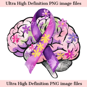 Digital Alzheimer&#39;s Awareness Ribbon PNG Memory Loss PNG - Download for Purple Dementia Awareness Memorial Sublimation - Commercial Use