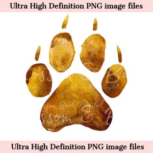 Impresión digital de pata amarilla PNG Perro simple PNG, Descarga de imágenes prediseñadas para diario, Logotipo de pata de perro digital para empresas, Seguro para uso comercial