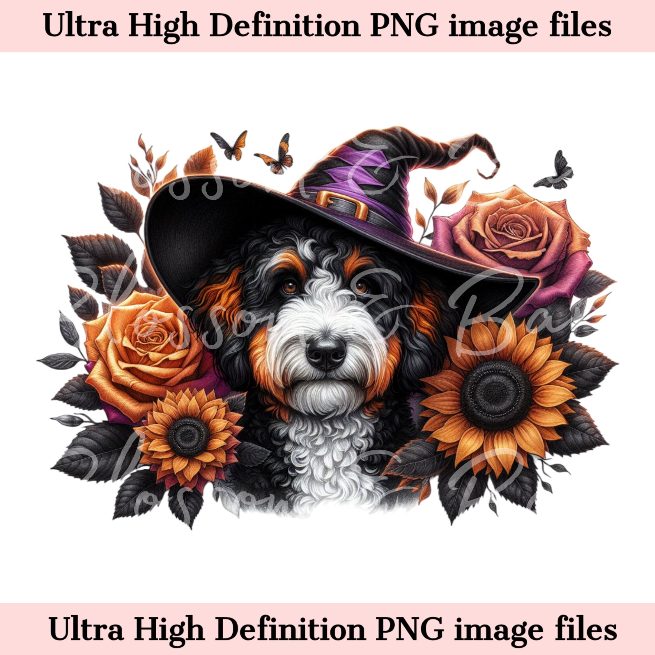 Digital Bernedoodle Halloween Dog PNG - Cute Berne Doodle PNG Instant ...