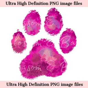 Digitaler rosa Pfotenabdruck PNG einfacher Hund PNG - Clip Art Download für Journaling, digitales Hundepfoten-Logo für Unternehmen - sicher für den kommerziellen Gebrauch