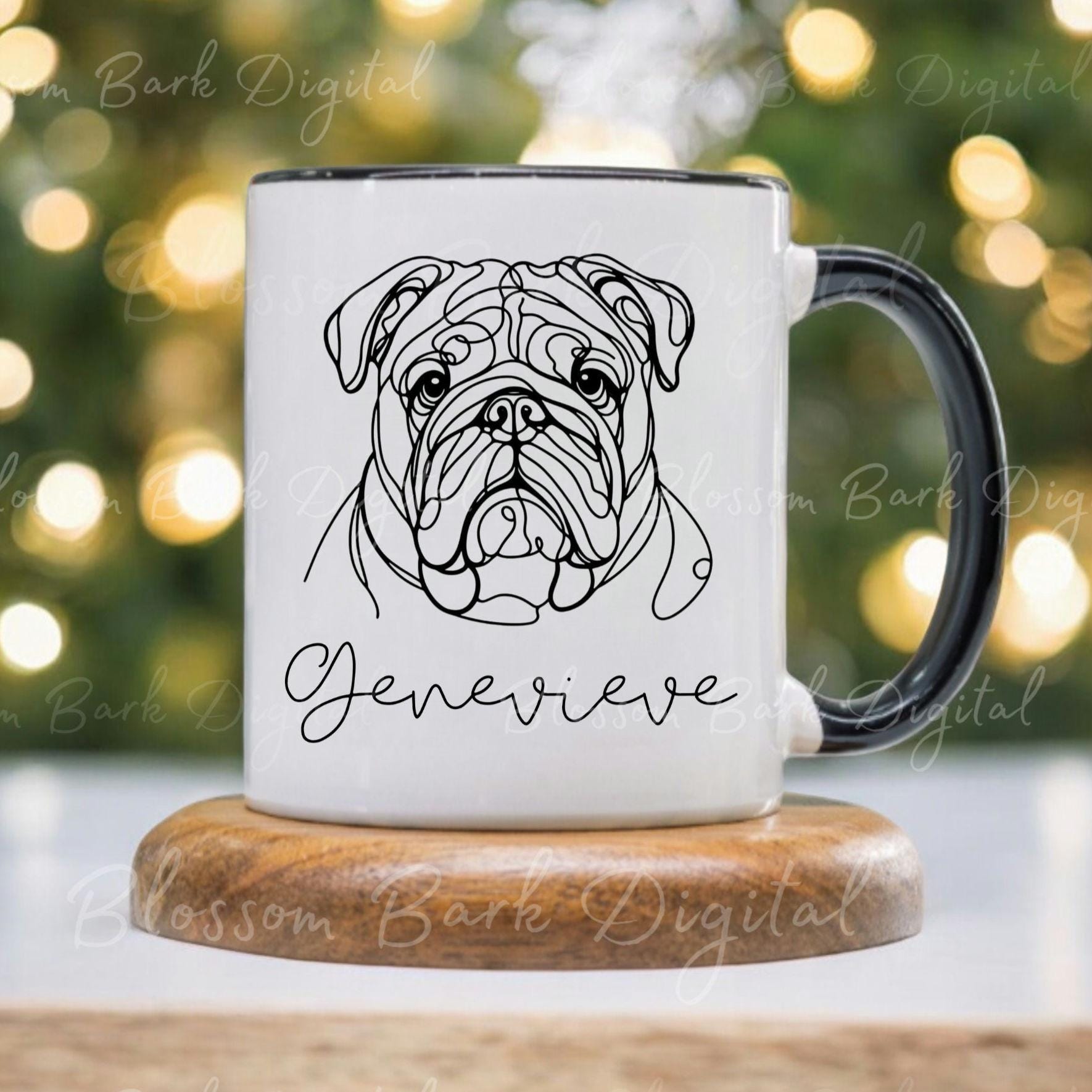 Personalized English Bulldog Mug - Custom Line Pet Portrait