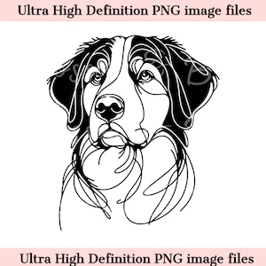 Digitale Skizze Linie Neuseeland Huntaway Hund PNG Datei Schöne Tinte Linie Kunst Minimale Wandkunst - PNG Sofortiger Download für Shirt Sublimation