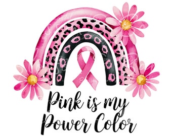 Digital Breast Cancer PNG Pink Watercolor Breast Cancer Support - Download for Pink Cancer Awareness Sublimation - Safe for Commercial Use