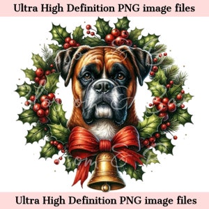 Digital Christmas Boxer Dog PNG Holiday Dog Art - Cute Boxer Mom Christmas PNG Instant Download Ornament and Xmas Shirt Sublimation