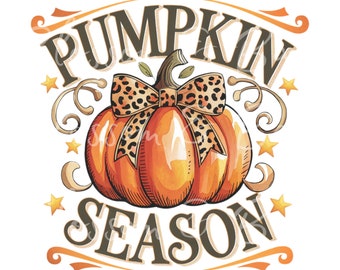 Digital - Temporada de calabaza de guepardo PNG Lindo PNG de Halloween - Calabaza PNG para sublimación de camisetas y manualidades de otoño y Halloween