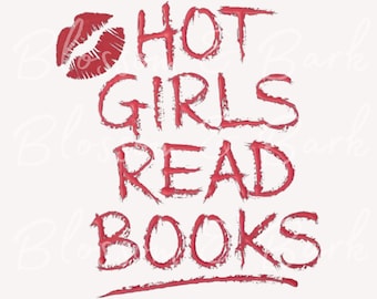 Girly Bookish PNG - Heiße Mädchen lesen Bücher PNG Sofort-Download für Bookish Girly Shirt - Bookish PNG für Shirt-Sublimation - Nettes trendiges png