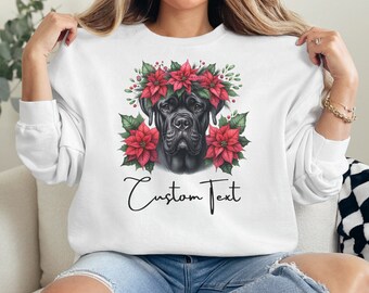 Gepersonaliseerde Cane Corso-hond kersttrui - huisdier portret kersttrui - uniseks maat, Mastiff hond kunst - aangepaste nieuwe hond eigenaar cadeau