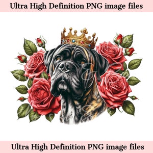 Digital Brindle Cane Corso Dog PNG King Crown PNG - Lindo Cane Corso PNG Descarga instantánea para peluquero de perros y regalo de sublimación de camisa vintage