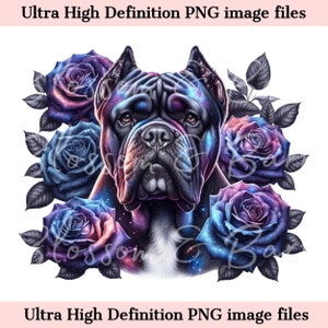 Digital Cane Corso PNG Galaxy PNG - Lindo Cane Corso PNG Descarga instantánea para peluquero de perros y regalo de sublimación de camisa de tatuaje vintage