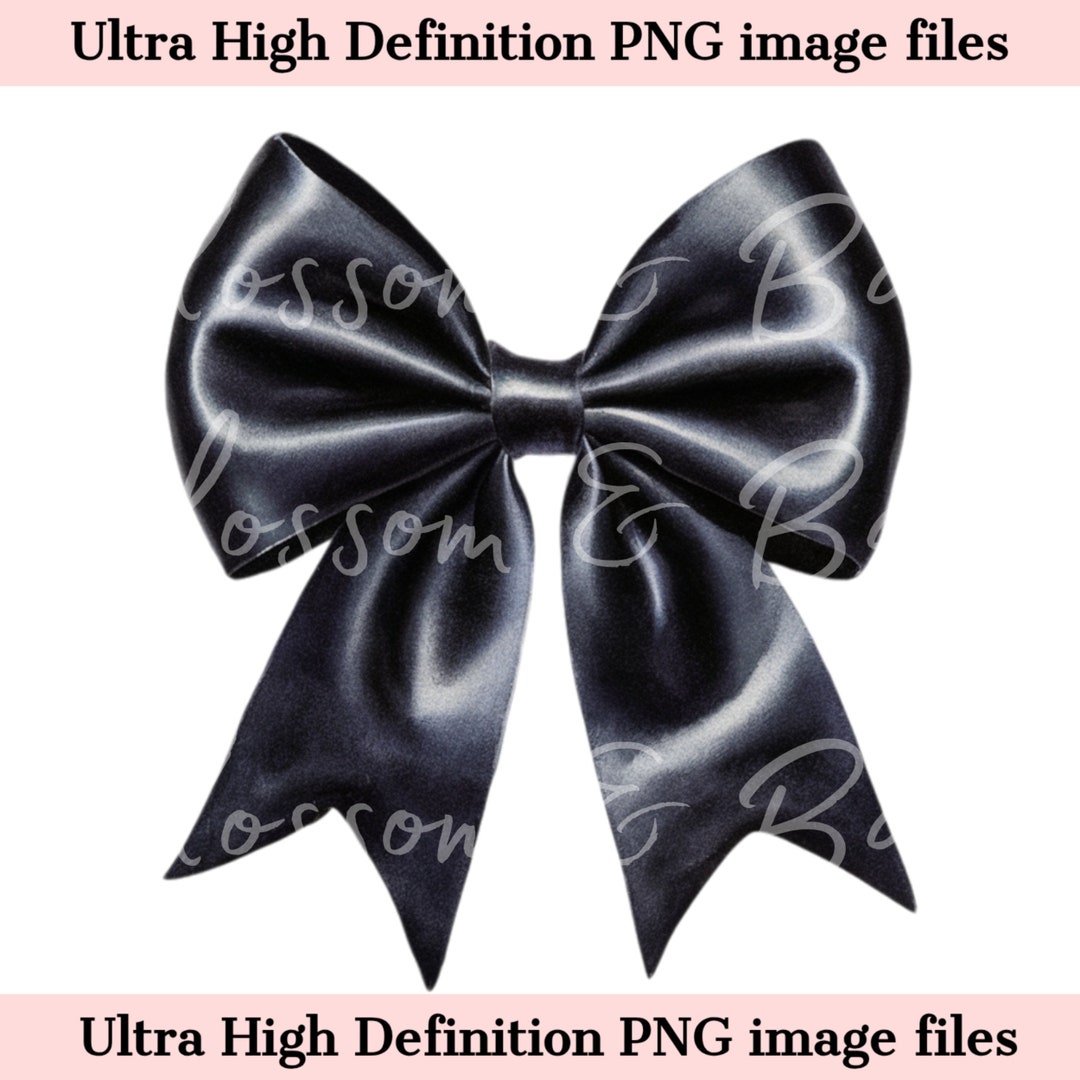 Digital Black Bow PNG Simple Coquette PNG - Halloween Clip Art Download ...