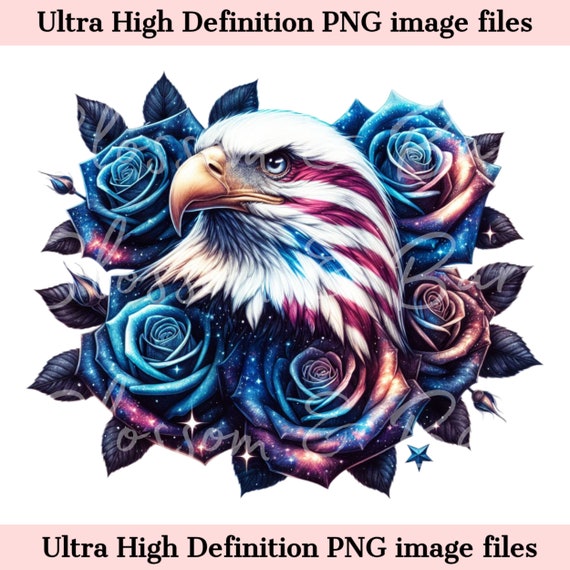 Digital American Bald Eagle PNG Galaxy PNG - Americana PNG Instant Download for 4th of July png for Vintage Patriotic Shirt Sublimation