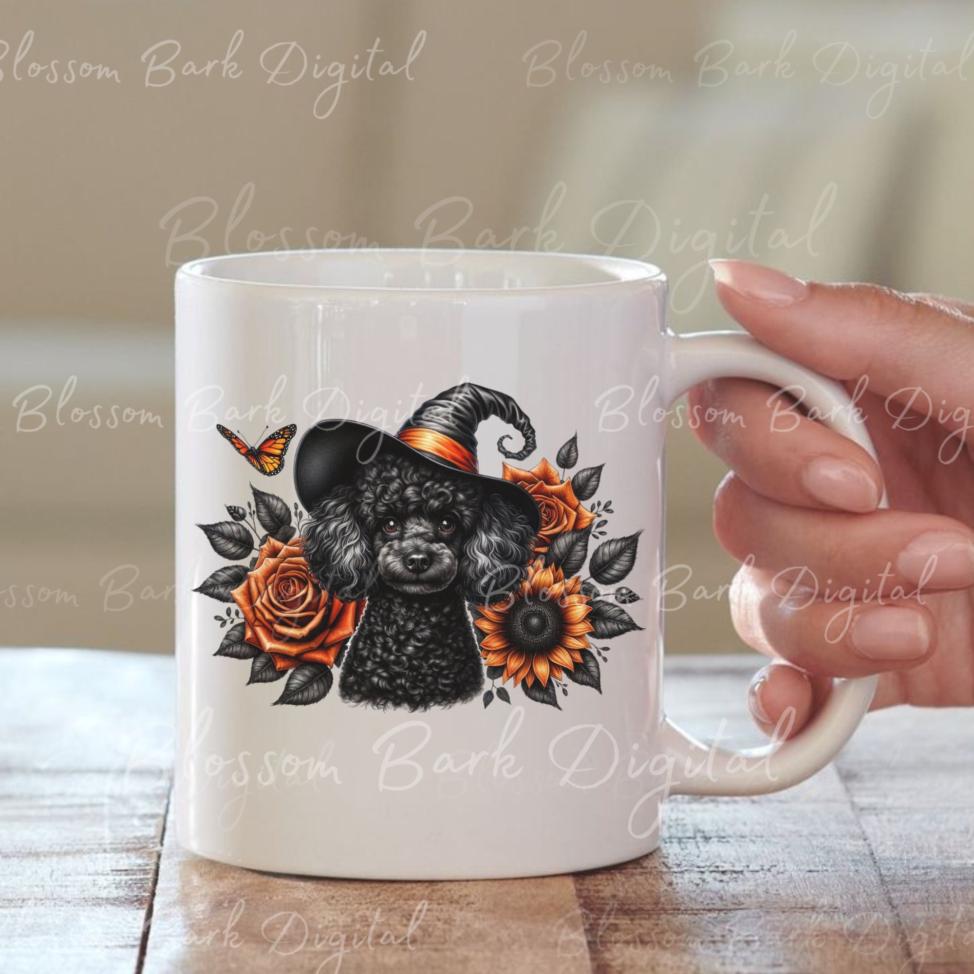 Digital Black Toy Poodle Halloween Dog PNG - Cute Puppy PNG Autumn Dog ...