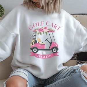 Girly Golf - Golf Cart Princess Women's and Unisex Golfer Clothing, Golf Tournament , Pink Golf Shirt, Golfing Apparel, Gift for Golf Wife