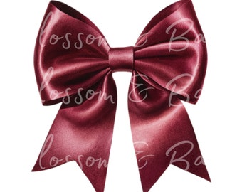 Digital Maroon Bow PNG Simple Coquette PNG - Clip Art Download for Journaling Digital Sticker File for Planner - Safe for Commercial