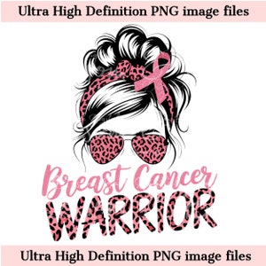 Digital Breast Cancer Warrior PNG Watercolor Breast Cancer Girl PNG - Download for Pink Cancer Support Squad Sublimation - Commercial Use