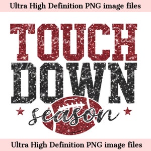 Digital - Retro Touchdown PNG, Faux Glitter Football PNG, Football Mama, Sublimationsdesign für Fußballsaison Png, Sport Png, Fußball
