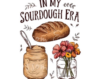 Digital - En mi era de masa madre PNG - Masa madre acuarela arte hornear cocina Clip Art - PNG Descarga instantánea para decoración y sublimación