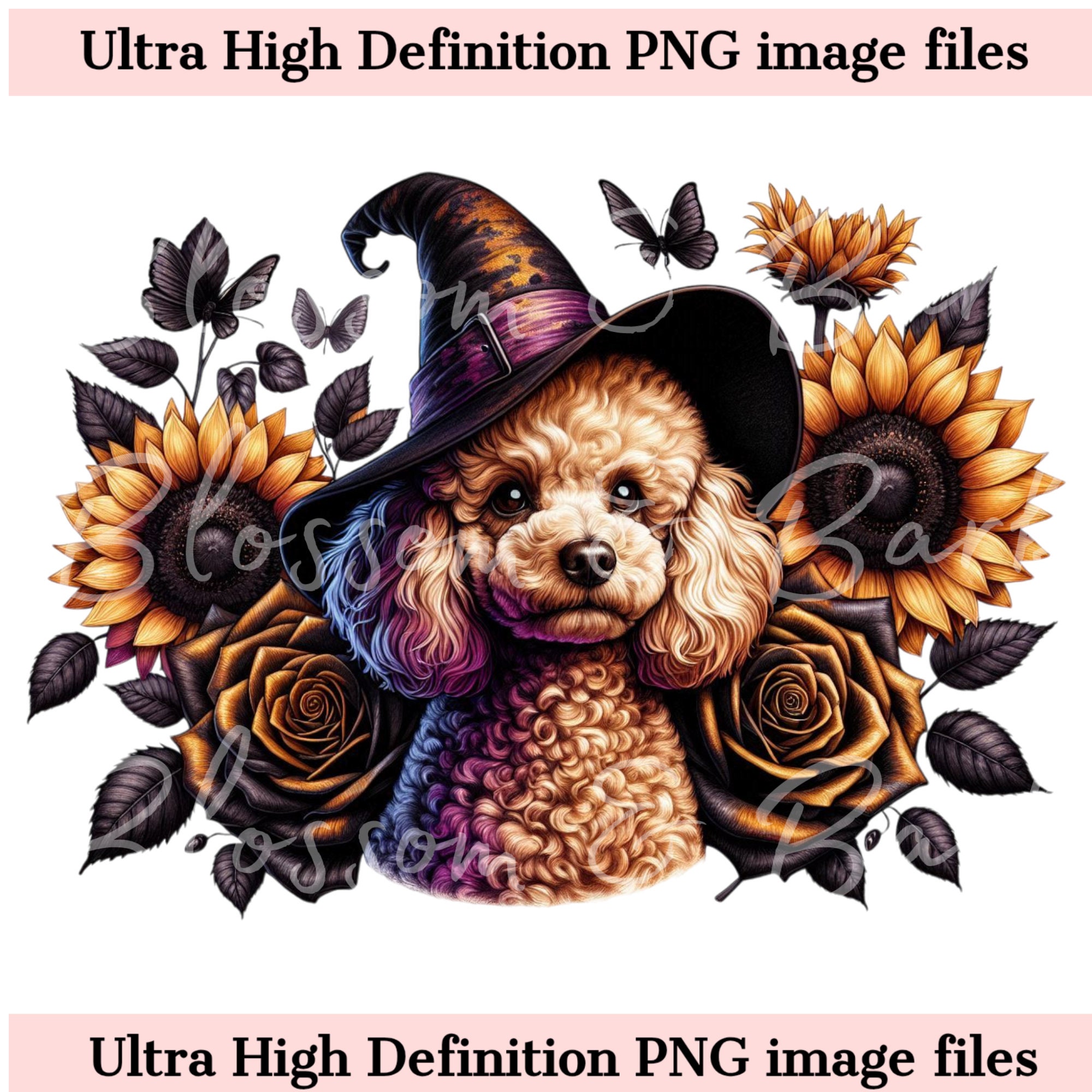 Digital Toy Poodle Halloween Dog PNG - Cute Puppy PNG Autumn Dog ...