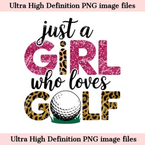 ゴルフ ガーリー PNG - 即時ダウンロード - かわいいカート ガール シャツとタンブラー昇華用の Just a Girl PNG - 商用利用も安全な Cheetah Golf PNG