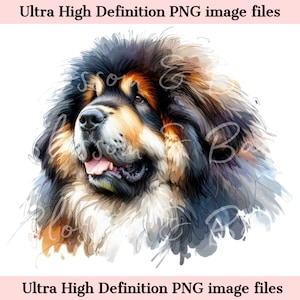 Dogue du Tibet numérique PNG beau chien dogue PNG - chien Art PNG - téléchargement pour sublimation de chemise de maman de chien - sans danger pour un usage commercial