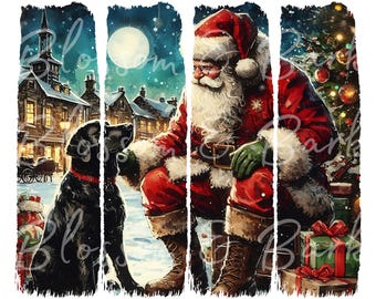 Digital - Brush Stroke Santa PNG Black Lab Christmas Dog Portrait PNG - Labrador PNG Download for Dog Mom Xmas Sublimation Santa Clipart