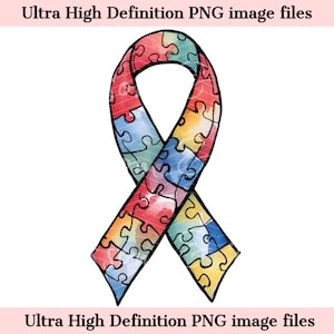 Digitale autisme puzzel lint PNG Autism Awareness png - autisme lint PNG Instant Download voor autistische moeder en therapeut Shirt sublimatie