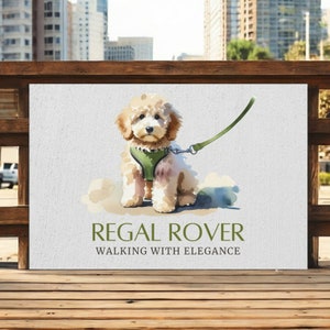 Logotipo para pasear perros: marca comercial personalizada para mascotas: descarga digital de alta resolución. Elija el diseño de su perro para pasear y cuidar a su mascota
