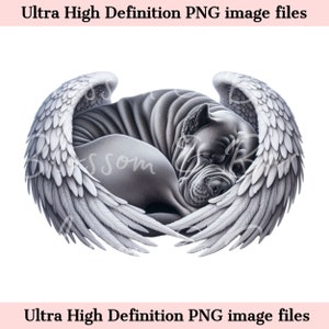 Digital Cane Corso PNG Dog Memorial PNG - Retrato de mascota con alas de ángel PNG Descarga instantánea para el funeral de Angel Dog - Sublimación png