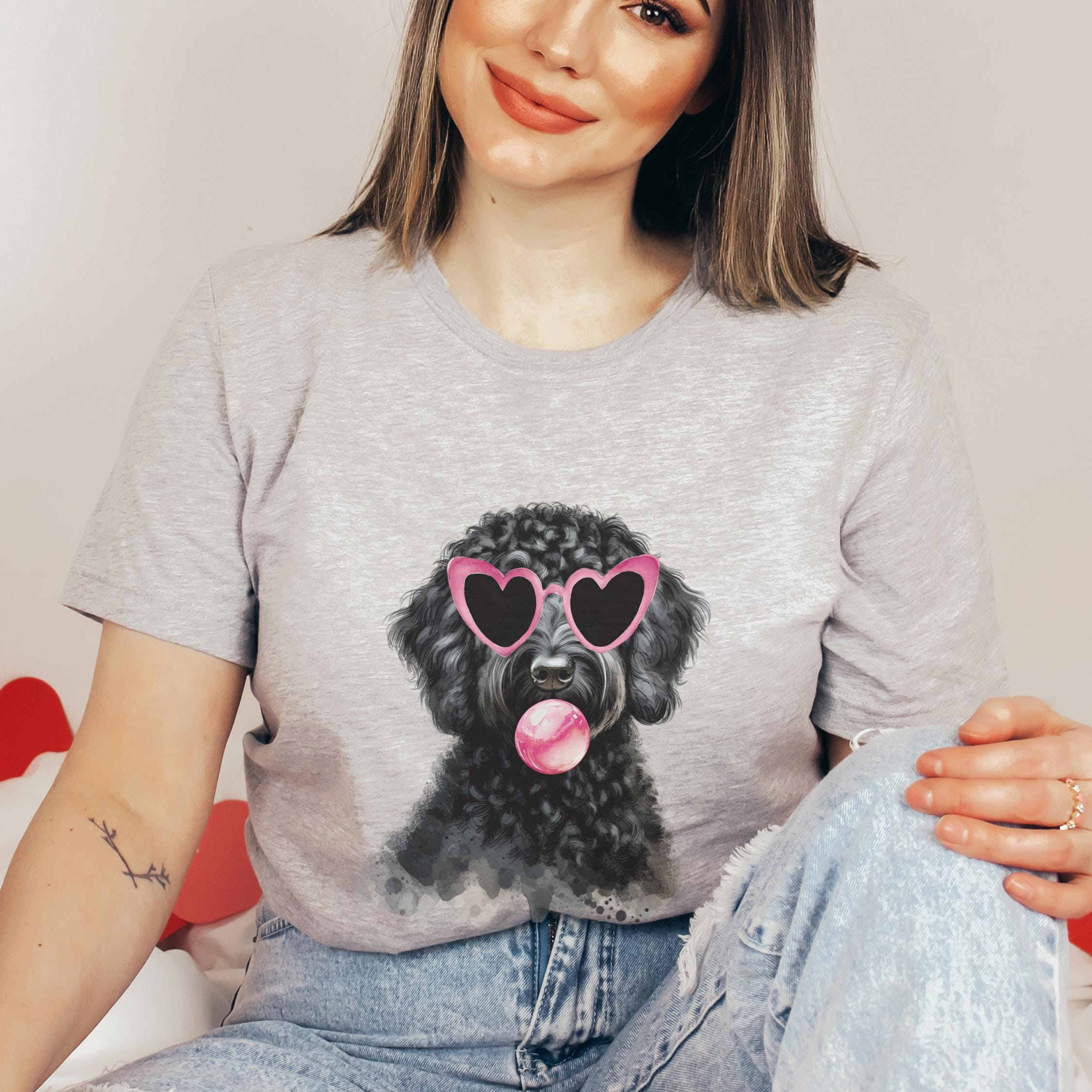Custom Black Doodle T-shirt, Personalized Name Unisex Goldendoodle