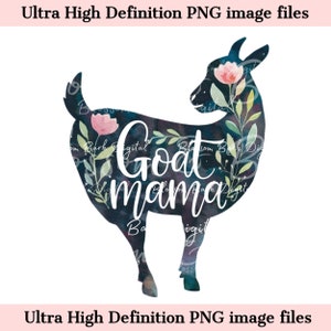 Jolie fille de ferme PNG chèvre maman PNG - Téléchargement instantané pour sublimation de chemise jolie femme de ferme - Homesteading PNG - Floral chèvre png Farmer Design