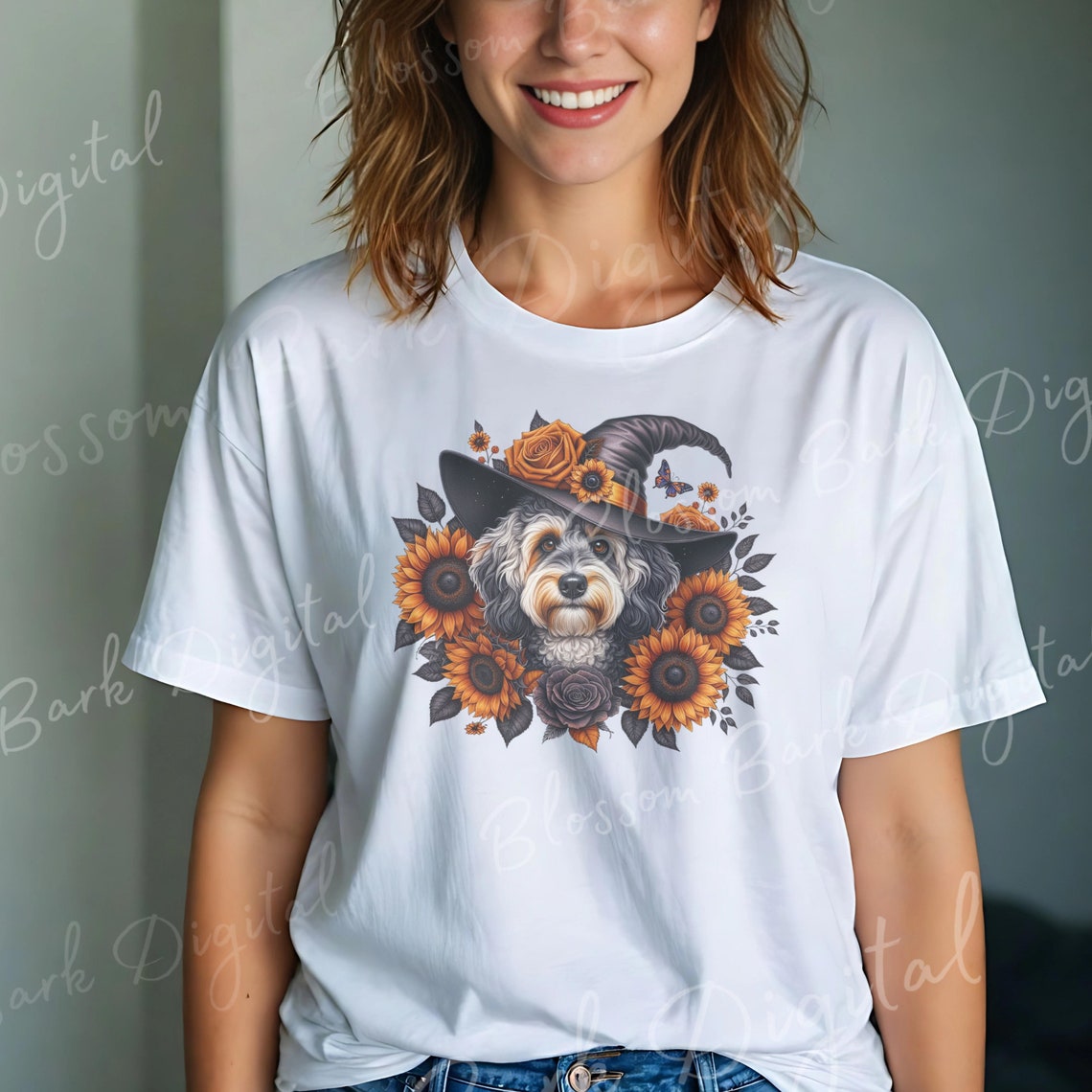 Digital Aussiedoodle Halloween Dog PNG - Cute Aussie Doodle PNG Instant ...