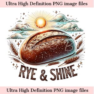 Arte digital - Archivo PNG de masa madre de centeno y brillo - Descarga digital de masa madre - Descarga instantánea de arte de hornear y cocina para camisa y artesanía