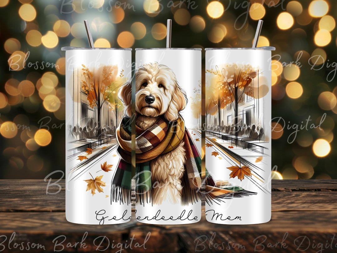 Digital - Goldendoodle Dog Wrap - 20 Oz Tumbler Dog Sublimation Design ...