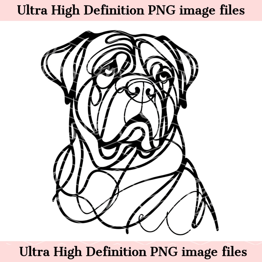 Digital Sketch Line Cane Corso PNG File Beautiful Ink Line Art Minimal ...