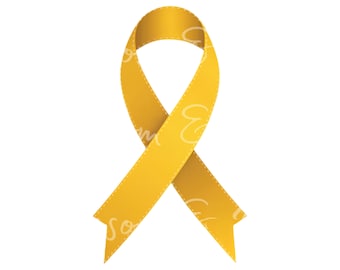 Digital - Childhood Cancer PNG Gold Cancer Ribbon png  Cancer Awareness PNG - Download for Gold Cancer Memorial Sublimation - Commercial Use