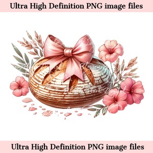 Arte digital - Archivo PNG de masa madre bonita - Descarga digital de pan de masa madre preppy - Arte de repostería y cocina - Descarga instantánea por sublimación