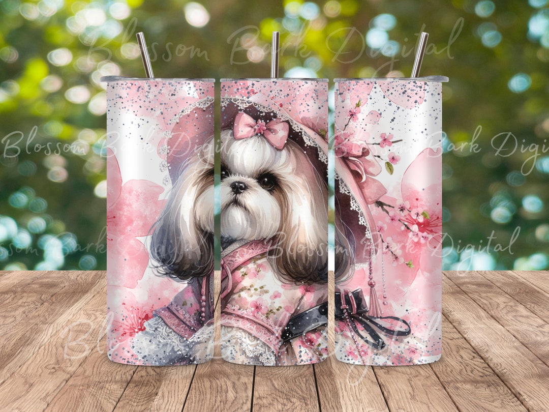 Digital - Shih Tzu Dog Wrap - 20 Oz Tumbler Dog Sublimation Design ...